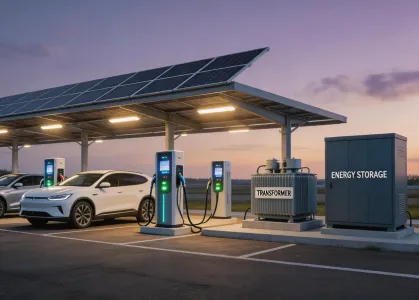 EV charging hub with solar canopy