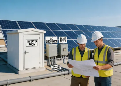 Commercial rooftop solar inverter room