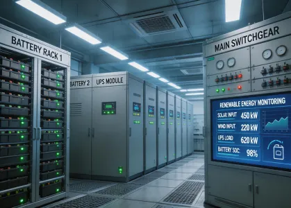 Data center UPS and renewable backup system