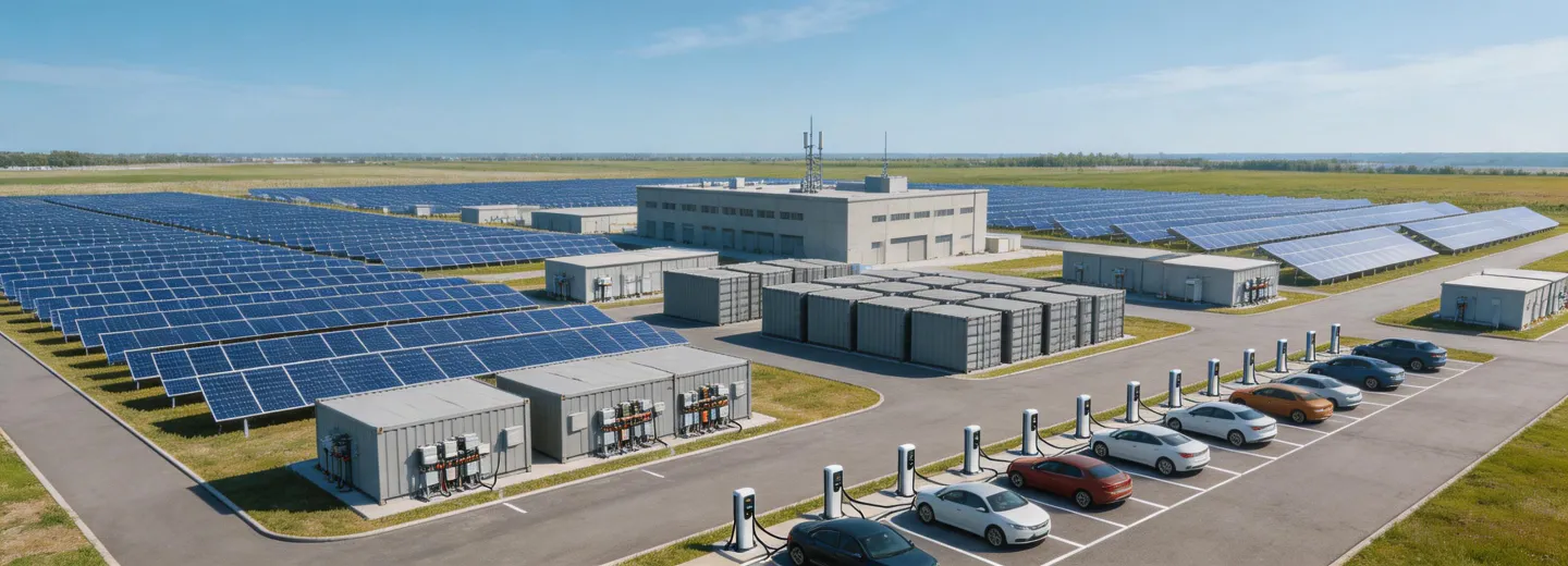Utility solar storage and EV charging site